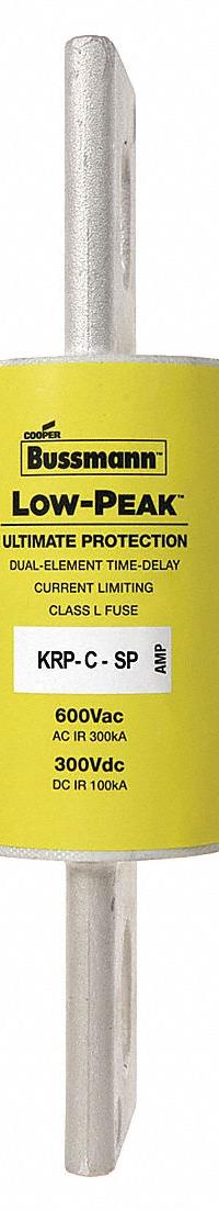 BUSSMANN Fuse: Class L, KRP-C Series, Bolt-On Body, Time-Delay, 800 A, 600 V AC, 300 V DC (MPN KRP-C-800SP). Key specifications — Brand: BUSSMANN; Series: KRP-C.