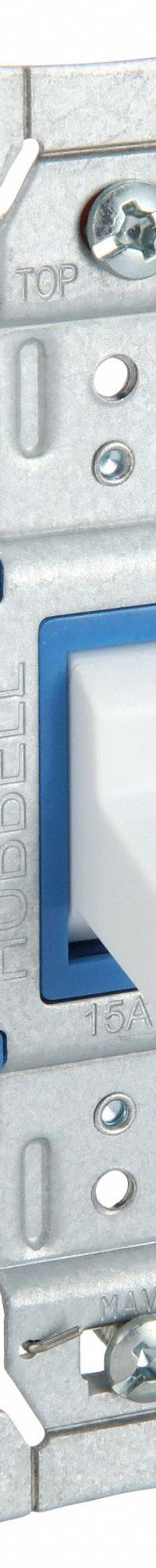 HUBBELL Wall Switch: Toggle Switch, 3-Way, Maintained, White, 120/277V AC, 15 A (MPN SNAP1203ILW). Key specifications — Illuminated: Yes; Voltage Rating: 120/277V AC.
