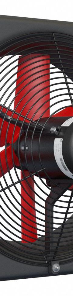 Exhaust Fan: Direct Drive, 16 in Blade, 1/4 hp, 2,970 cfm, 460V AC, 3 ph, Totally Enclosed (MPN V4D40K5M71100). Key specifications — Assembled: Assembled; Brand: MULTIFAN; Nameplate Voltage: 460V AC; Frame Material: Fiberglass; Guard Type: Intake; Method of Construction: Cast; Motor Type: 3-Phase; Motor Insulation: Class F.