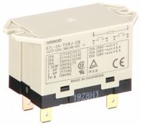 OMRON Enclosed Power Relay: Surface (Top Flange) Mounted, 25 A Current Rating, 200/240V AC, DPST-NO (MPN G7L-2A-TUBJ-CB-AC200/240). Key specifications — Brand: OMRON; Base Type: Square; Mounting Style: Top Flange; Electrical Connection: Quick-Connect; Manufacturer Part Number: G7L-2A-TUBJ-CB-AC200/240; Operating Current: 25 A; Series: G7L Series.