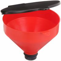 FUNNEL KING Funnel: Lockable, Red / Black, No Flame Arrester, 10 in x 8 1/2 in, 2 in Spout Dia (MPN 32425). Key specifications — Brand: FUNNEL KING; Funnel Material: Polypropylene; For Use With: Drum Funnels with Lockable Lid; Color: Red; Lid Type: Lockable; Flame Arrester Ht: No Flame Arrester; Lid Type (sublevel): Lidded.