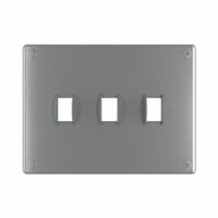 LEGRAND Wall Plate: Toggle, 3 Gang, Silver, Jumbo Size (MPN WSP63S2PS). Key specifications — Brand: LEGRAND; Material: Stainless Steel; Includes: Allen Head Screws.