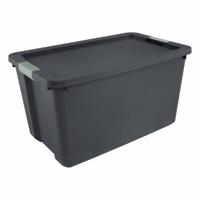 STERILITE Latch Tote: 34 gal, 31 5/8 in x 20 in x 17 1/4 in, Black Body, More than 20 gal, Black (MPN 22193V04). Key specifications — Material: Plastic; Body Color: Black; Brand: STERILITE.