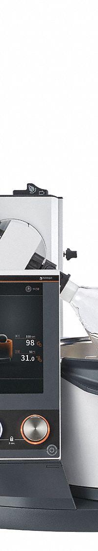 HEIDOLPH Rotary Evaporator: Motor, 5 L, 10 RPM to 280 RPM, 1,300 W Heating Capacity (MPN 036041051). Key specifications — Brand: HEIDOLPH; Height Adjustment Method: Motor; Included Glassware Series and Type: G3 Vertical Condenser; Vacuum Controller: No; Vapor Temperature Sensor: No; Features: Separate Knobs for Rotation and Heating with Locking Function.