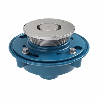 ZURN Floor Drain: Round, Cast Iron, 8 3/8 in Overall Dia, 6 in Overall Ht - Institutional Floor Drains