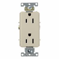 LEVITON Decora Plus Duplex Receptacle Outlet: Duplex, 5-15, Ivory, 125V AC, 15 A, 2 Pole / 3 Wire (MPN 16242-I)