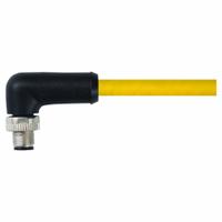 Cordset: M12 Male Right Angle X Bare Wire, 5 Pins, Yellow, TPE, 10 m Cable Lg, 12 A Max Current (A) (MPN 7700-P4211-U0D1000). Key specifications — Cable Jacket Color: Yellow; End 1 Gender: Male; End 1 Mounting Orientation: Right Angle; End 2 Connection Type: Bare Wire; IP Rating: IP65; Brand: MURRELEKTRONIK; Wire Size: 16 AWG; Cable Jacket Material: TPE.