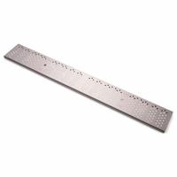 ZURN Grate: A, Rectangular, Round Holes, 5 3/8 in Overall Wd, 40 in Overall Lg, 3/4 in Overall Ht (MPN P6-PS). Key specifications — Color: Gray; Brand: ZURN; Finish: Unfinished; Grate Surface Type: Round Holes.