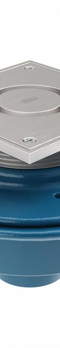 ZURN Floor Drain: Square, Cast Iron, 8 3/8 in Overall Dia, 6 in Overall Ht, 4 in Nominal Pipe Size (MPN ZN415-4NH-6LRS). Key specifications — Brand: ZURN; Connection Type: No Hub.