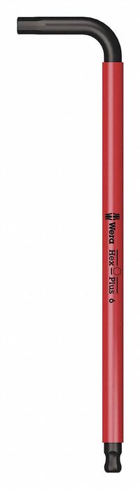 WERA Hex Key: 1 Ball Ends, 6 mm Tip Size, Metric, Long, Alloy Steel, Black Oxide, 6 3/4 in Handle Lg (MPN 05022612001). Key specifications — attr1205521: WERA; attr1205526: Black Oxide.