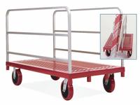 RAYMOND PRODUCTS Panel Truck: 3,200 lb, Red, 54 in L x 30 in W x 37 1/2 in H Deck, 11 3/4 in Deck Ht (MPN 3908). Key specifications — Color: Red; Caster/Wheel Configuration: (4) Swivel; Brand: RAYMOND PRODUCTS.