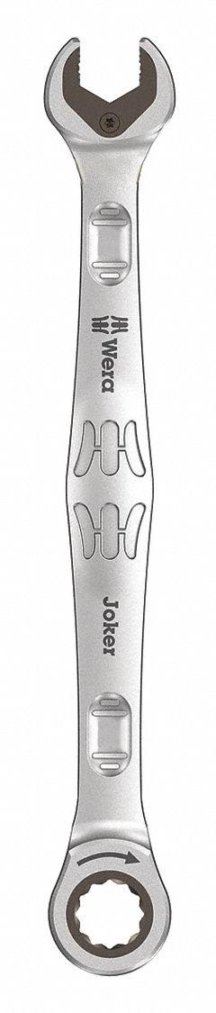 WERA Combination Wrench: Alloy Steel, Nickel Chrome, 18 mm Head Size, 9 1/4 in Overall Lg, Reversing (MPN 05073278001). Key specifications — attr309600: 18 mm; attr309611: Nickel Chrome; attr309610: Alloy Steel; attr309604: Yes; attr309612: No; attr309613: No; attr309615: No; attr324932: WERA.