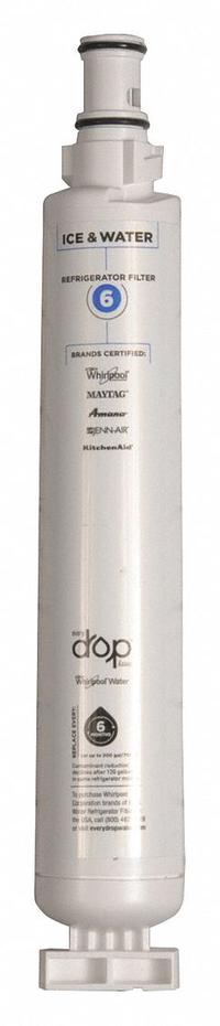 WHIRLPOOL Quick-Connect Water Filter (MPN EDR6D1). Key specifications — Brand: WHIRLPOOL; Reduces: Lead.