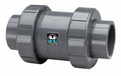 HAYWARD Check Valve: Ball, Inline Valve Body, CPVC, 2 1/2 in Pipe Size, Socket x Socket, Std, EPDM (MPN TC2250SE). Key specifications — Ball Material: CPVC; Brand: HAYWARD.