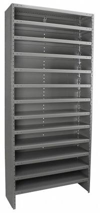 AKRO-MILS Metal Shelving: 36 in x 18 in x 79 in, 1 Sided, Open, 13 Shelves (MPN ASC1879). Key specifications — Frame Color: Gray; Frame Material: Steel; Brand: AKRO-MILS.