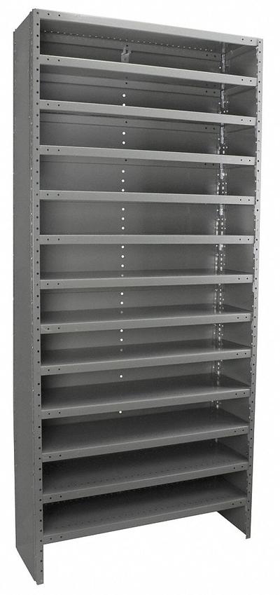 AKRO-MILS Metal Shelving: 36 in x 18 in x 79 in, 1 Sided, Open - Metal Stationary Bin Shelving Without Bins