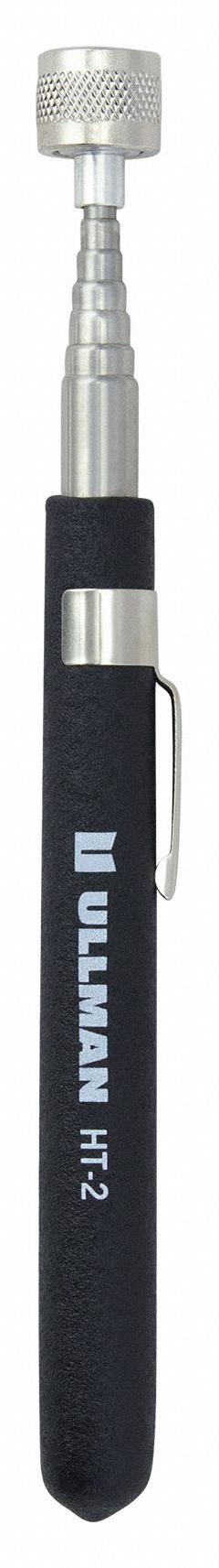 ULLMAN Magnetic Retrieval Tool: 1 in Jaw Cap., Mag. Typ. Neodymium, Shft. Typ. Telescoping (MPN HT-2). Key specifications — attr1016158: Cushioned; attr1016155: Rigid; attr1016165: Neodymium; attr1016172: Magnetic Retrieval Tool; attr1004943: ULLMAN; attr1016157: Stainless Steel; attr1016173: Stainless Steel; attr1016174: Telescoping.
