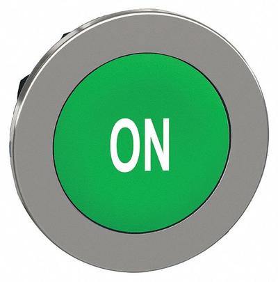 SCHNEIDER Push Button Head: 30 mm Panel Size, Non-Illuminated, Metallic, On - Heads for Push Buttons