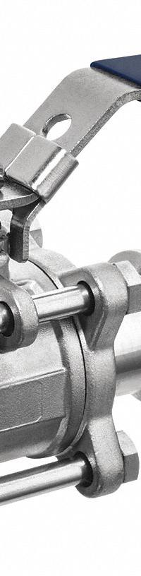 USA INDUSTRIALS Manual Two-Way Ball Valve: 1/4 in, 316 Stainless Steel, Straight Valve Body, PTFE (MPN ZUSA-VLV-104). Key specifications — Brand: USA INDUSTRIALS; Handle: Locking Lever.