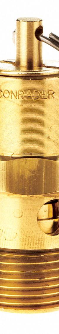 CONRADER Safety Valve: Hard Seat, 3/8 in (M)NPT Inlet (In.), 3/8 in (F)NPT Outlet (In.), Brass (MPN SRH250-38-175 SST). Key specifications — attr291993: Hard Seat; attr291998: Brass; attr292007: Stainless Steel; attr292009: Brass; attr294753: CONRADER.