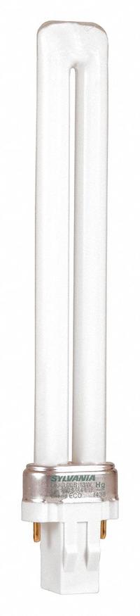 LEDVANCE/ SYLVANIA Compact Fluorescent Bulb: 2-Pin (GX23), T4, Fluorescent, 4100K, 13 W Watt (MPN CF13DS/841/ECO). Key specifications — Brand: LEDVANCE/ SYLVANIA; Bulb Designation: CF13DS/841/ECO; Dimmable: Yes; Color Temperature: 4100K.