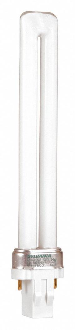 LEDVANCE/ SYLVANIA Compact Fluorescent Bulb: 2-Pin (GX23), T4, Fluorescent, 4100K, 13 W Watt (MPN CF13DS/841/ECO). Key specifications — Brand: LEDVANCE/ SYLVANIA; Bulb Designation: CF13DS/841/ECO; Dimmable: Yes; Color Temperature: 4100K.