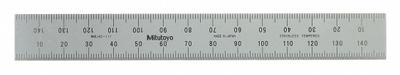 MITUTOYO Rigid Rule: 182-111, 150 mm, 0.05 in Thick, 0.5 mm, Chrome, Black, Rigid - Stainless Steel Rulers