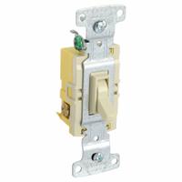 BRYANT Wall Switch: Toggle Switch, 3-Way, Maintained, Ivory, 120V AC, 15 A (MPN RS315I). Key specifications — Illuminated: No.