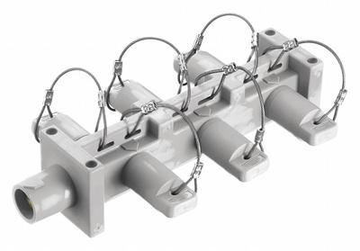 HUBBELL Distribution Block: 6 Female, 1 Male Connections, White, 600V AC/600V DC - Single-Pole Distribution Blocks