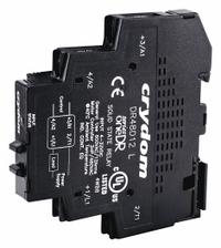 CRYDOM Solid State Relay: DIN-Rail Mounted, 48 to 600V AC Output, Heat Sink Integral, SCR (MPN DR48D12). Key specifications — Brand: CRYDOM.