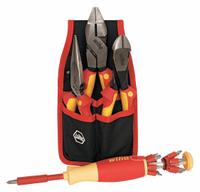WIHA Insulated Tool Set: Insulated, 17 Total Pcs, Drivers and Bits/Pliers (MPN 32990). Key specifications — attr541600: (1) Long-Nose Pliers; attr541599: (1) High Leverage Cutters; attr541515: WIHA; attr548994: (3) Slotted Screwdrivers.