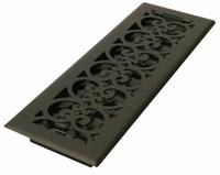 Floor Register: Floor, 15 1/2 in H, 5 1/2 in W, Decorative, Textured, Black, Steel Grille, One-Way (MPN ST414). Key specifications — Adjustable Blades: No; Brand: DECOR GRATES; Airflow Directions: One-Way; Grille Color: Black.