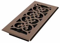 Floor Register: Floor, 9 1/2 in H, 5 1/2 in W, Decorative, Brushed, Nickel, Steel Grille, One-Way (MPN SPH408-NKL). Key specifications — Adjustable Blades: No; Brand: DECOR GRATES; Airflow Directions: One-Way; Grille Color: Nickel.