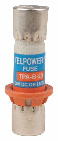 BUSSMANN Telecom Protection Fuse: TPA Series, Fast-Acting, Cylindrical, 20 A, 65 V DC (MPN TPA-B-20). Key specifications — Series: TPA; Brand: BUSSMANN.