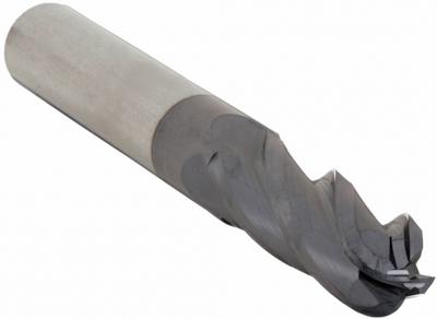 APPROVED VENDOR Ball End Mill: Carbide, AlTiN Coated, 4 Flute, 3/16" Mill Dia, 3/4" LOC - General Purpose Carbide Ball End Mills