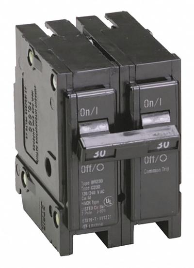 EATON Circuit Breaker: 30 A, 120/240V AC, Single Phase, 10kA at 120/240V AC - BR & BD Series