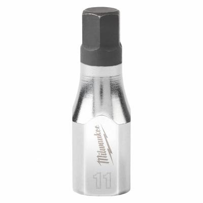 MILWAUKEE Socket: 3/8 in Drive Size, Hex Tip, 11 mm Tip Size, 2 3/16 in Overall Lg - Hex Bit Sockets
