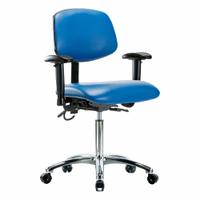 ESD Task Chair: Vinyl, Arms Included, Ht Range 21 1/2 in to 29 in, 18 1/2 in Seat Wd, 17 in Seat Dp (MPN BR-ESD-VMBCH-CR-T0-A1-NF-EC-ESDBLU). Key specifications — Foot Support: No; Back Tilt Backward: 13.5°; Back Tilt Forward: 10.5°; Base Material: Aluminum; Brand: APPROVED VENDOR; Product Type: ESD Task Chair; ESD-Safe: ESD-Safe.