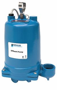 GOULDS Effluent Pump: 3/4 hp, 240V AC, Single Phase, 93 gpm Flow Rate @ 10' of Head, 67 ft Max. Head (MPN WE0712H). Key specifications — Impeller Material: Cast Iron; Rated Voltage: 240V AC; Brand: GOULDS; Switch: Not Included.