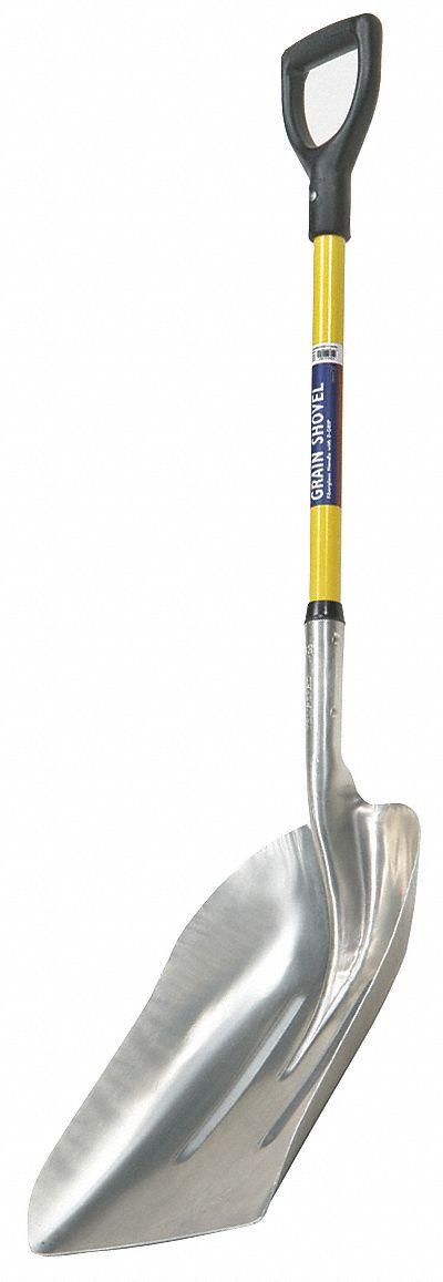 ABILITY ONE Scoop Shovel: Std Scoop, 2 Ribs, Aluminum, #12 Blade Size, 14 1/4 in Blade Wd - AbilityOne Scoop Shovels