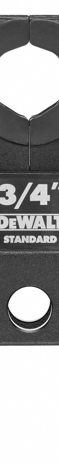 DEWALT Press Jaws: 3/4 in Pipe, Copper/Stainless Steel, For Professional-Grade Press, Std Tool Types (MPN DCE200034). Key specifications — attr518773: Jaws and Rings; attr537224: 3/4 in; attr518762: Copper; attr518771: Stainless Steel; attr518761: Professional-Grade Press; attr518760: DEWALT.