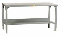 LITTLE GIANT Workbench: Adj Ht, Steel, 60 in x 24 in, 4,500 lb Overall Load Capacity, Gray (MPN WST2-2460-AH). Key specifications — Brand: LITTLE GIANT.