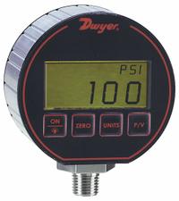 DWYER Digital Process Pressure Gauge: 0 psi to 5,000 psi, ±0.25% Accuracy, DPG-111, bar/kg/sq cm/psi. Key specifications — Accuracy: ±0.25%; Process Connection Gender: Male; Process Connection Location: Bottom; Process Connection Type: NPT; Brand: DWYER.