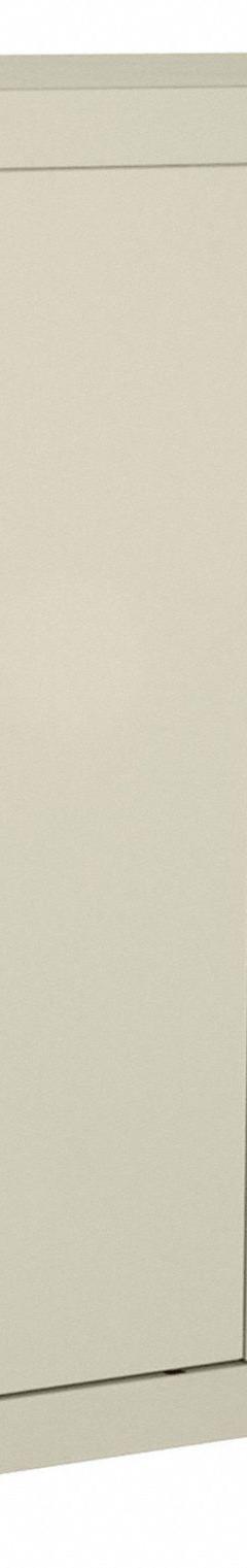 SANDUSKY Shelf Cabinet: 36 in x 18 in x 36 in, Recessed Handle & Keyed, 22 ga Panel Thick, Frame (MPN EA2R361836-07). Key specifications — Cabinet Color: Tan; Method of Construction: Welded; Base Type: Frame; Assembled: Assembled; Mobility: Stationary; Adjustable Shelves: Adjustable; Cabinet Finish: Powder Coated; Door Handle Type: Recessed.