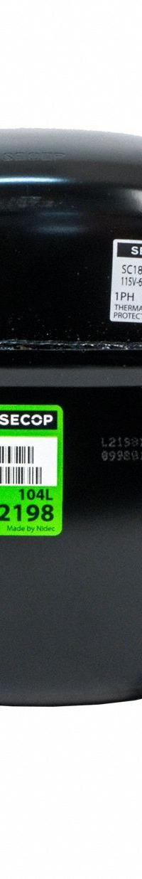 SECOP Compressor: Reciprocating, 3,656 BtuH Cooling, 3/4 hp, 1/4 in Discharge Line Connection Size (MPN SC18CLX.2-1). Key specifications — Manufacturer Part Number: SC18CLX.2-1; Brand: SECOP; Compressor Protection: Hermetic; For Refrigerant Type: R-404A.