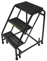 BALLYMORE Step Stool: 2.4 ft Overall Ht, 450 lb Load Cap, 3 Steps, Steel, 2.4 ft Standing Ht (MPN 318G). Key specifications — attr1051722: Rolling Step Stool; attr1051697: BALLYMORE; attr1051699: (4) Swivel; attr1051702: Gray; attr1051713: Handrails Not Included; attr1051726: Rectangle.