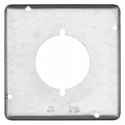 RACO Electrical Box Cover: 2 Gangs, Open, For Square Box Shape, Galvanized Steel - Galvanized Electrical Box Covers