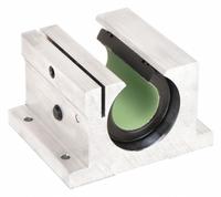 THOMSON Linear Pillow Block Bearing: Single, Self-Aligning, 1 in Inside Dia, TEP 950, FluoroNyliner (MPN FNYBUPBO16ALLS). Key specifications — Liner: TEP 950; Material: Aluminum.
