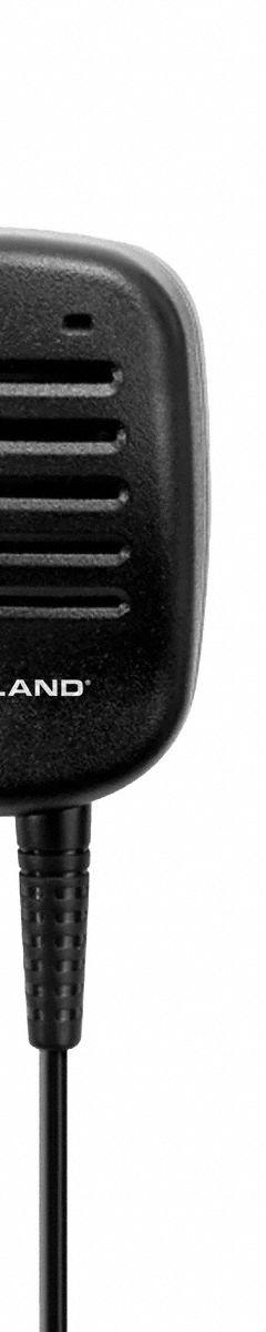 MIDLAND Speaker Microphone: Fits Midland, For MB Series, 3.5 mm Jack, 30 in Cord, Push To Talk, IP67 (MPN BIZTALK MA3). Key specifications — Compatible Radio Series: MB; Color: Black; Radio Connector Type: 2-Pin; Brand: MIDLAND; Manufacturer Part Number: BIZTALK MA3; Push To Talk: Yes.