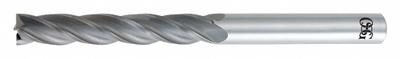 OSG Square End Mill: Carbide, TiCN Coated, 4 Flute, 3/16" Mill Dia, 1" LOC - General Purpose Carbide Square End Mills